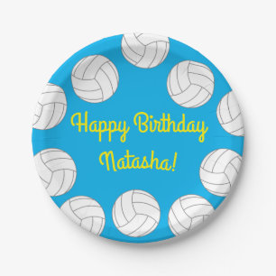 Volleyball Kids Birthday Party Sports Paper Plates