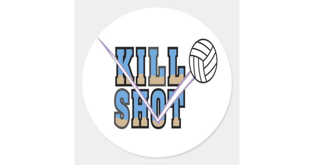 Volleyball Kill Shot Classic Round Sticker