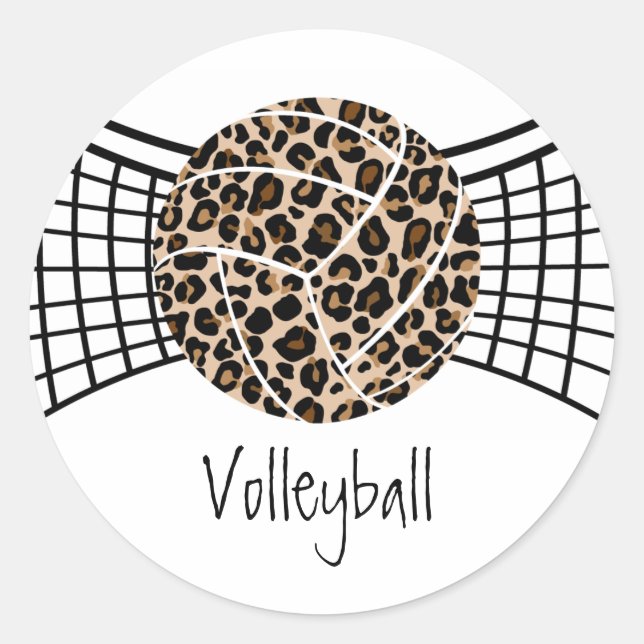 Volleyball Leopard Stickers (Front)