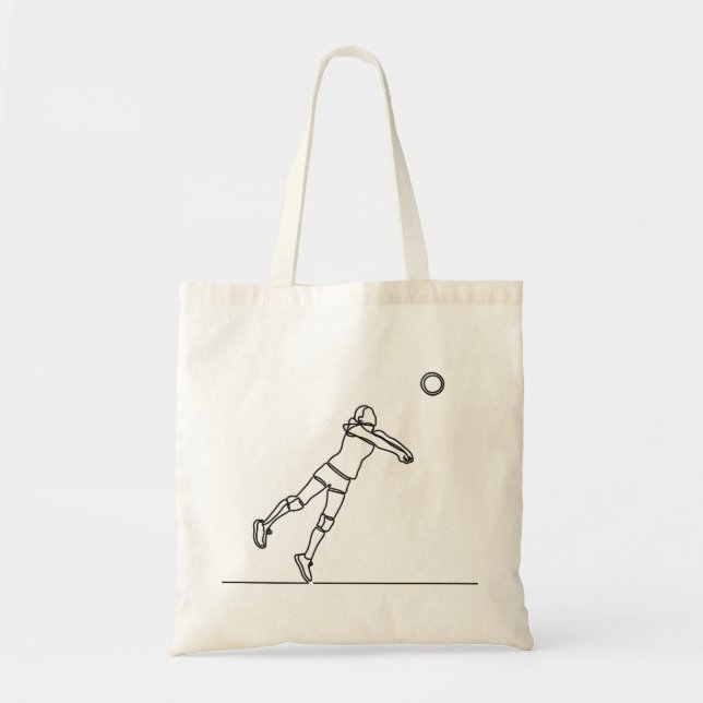 volleyball libero line drawing tote bag (Front)