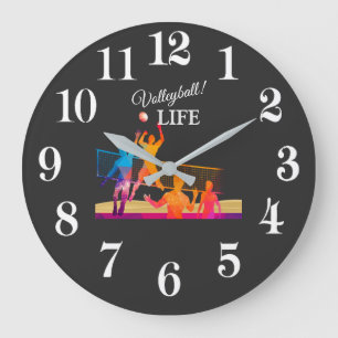 Volleyball Life Large Clock
