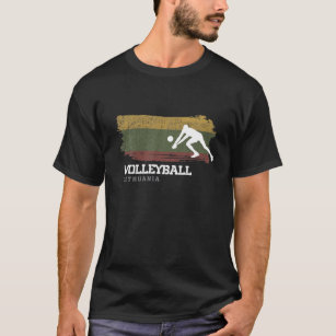 Volleyball Lithuania Flag Team Indoor Beach Player T-Shirt