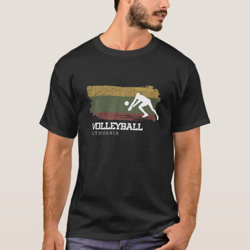 Volleyball Lithuania Flag Team Indoor Beach Player T_Shirt