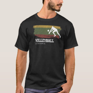 Volleyball Lithuania Flag Team Indoor Beach Player T-Shirt