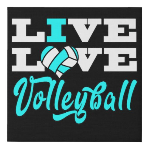 Volleyball Live Love Blue Girls Ns Premium Faux Canvas Print