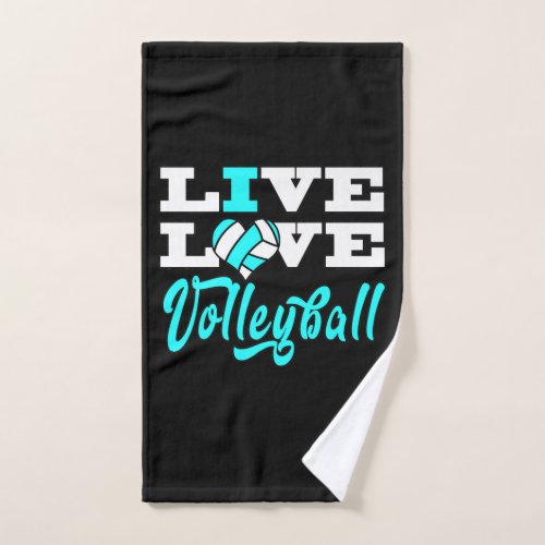 Volleyball Live Love Blue Girls Ns Premium Hand Towel