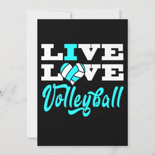 Volleyball Live Love Blue Girls Ns Premium Invitation