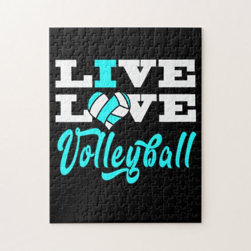Volleyball Live Love Blue Girls Ns Premium Jigsaw Puzzle