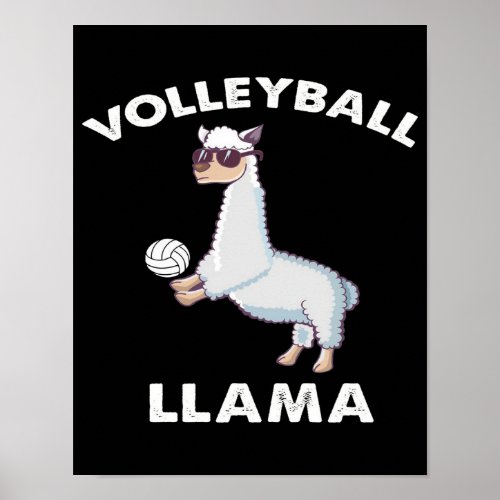 Volleyball Llama Beach Sports Poster