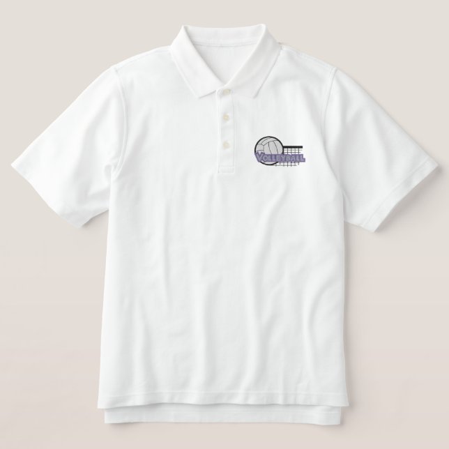 Volleyball Logo Embroidered Polo Shirt (Design Front)
