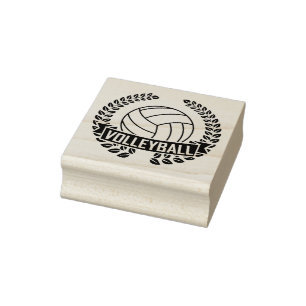 Volleyball Logo Rubber Stamp
