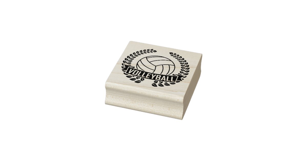 Volleyball Logo Rubber Stamp | Zazzle