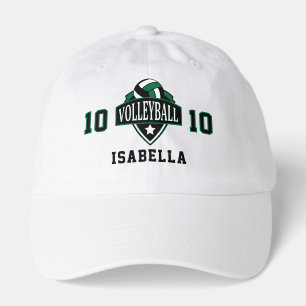 Volleyball Logo with DIY Number - Green  Hat