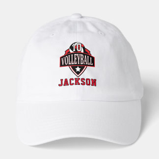 Volleyball Logo with DIY Number - Red Hat