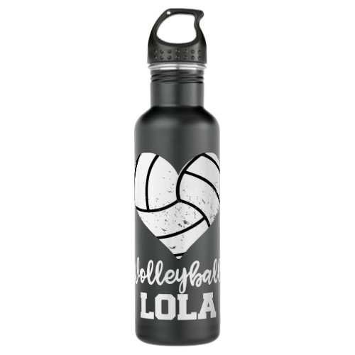 Volleyball Lola Funny Volleyball Heart Grandma Lol Stainless Steel Water Bottle