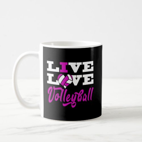 Volleyball Long Sleeve Shirt Live Love Teen Girls Coffee Mug