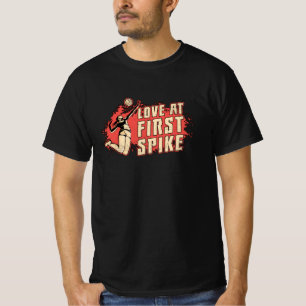 Volleyball Love At First Strike Volleyball Player T-Shirt