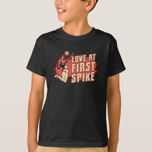 Volleyball Love At First Strike Volleyball Player T_Shirt