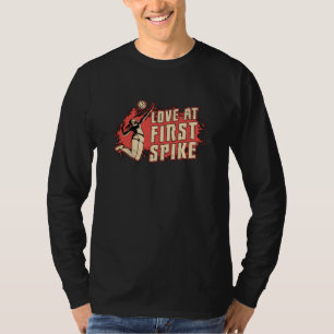 Volleyball Love At First Strike Volleyball Player T-Shirt
