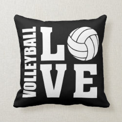 Volleyball Love Black Throw Pillow