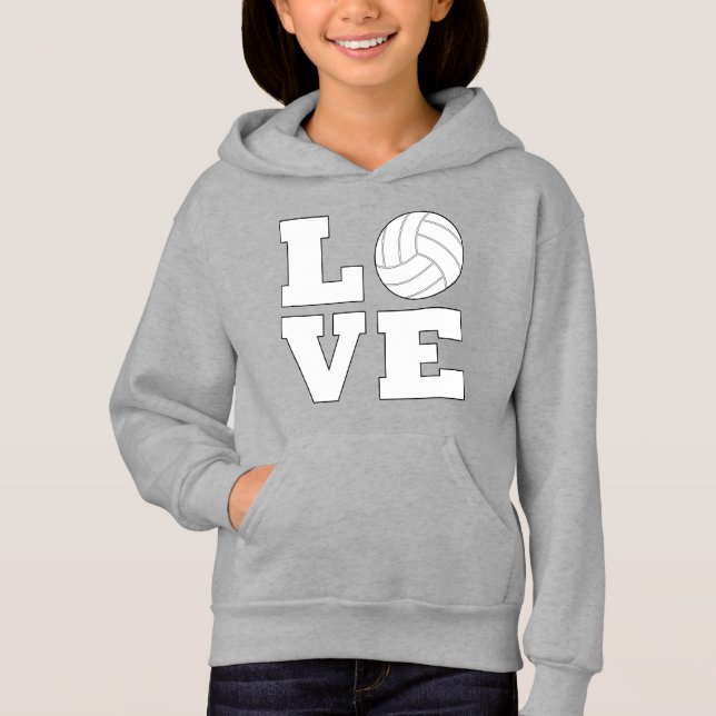 Volleyball Love Girl's Sweathshirt Hoodie (Front)