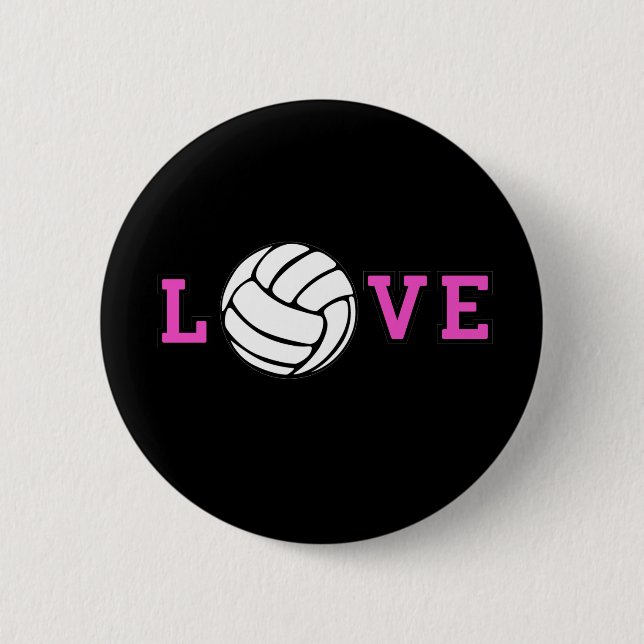 Volleyball Love Pinback Button (Front)