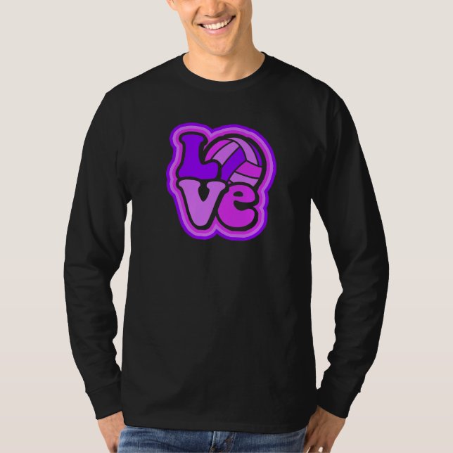 Volleyball Love Purple & Pink for Teens & Women Pr T-Shirt (Front)