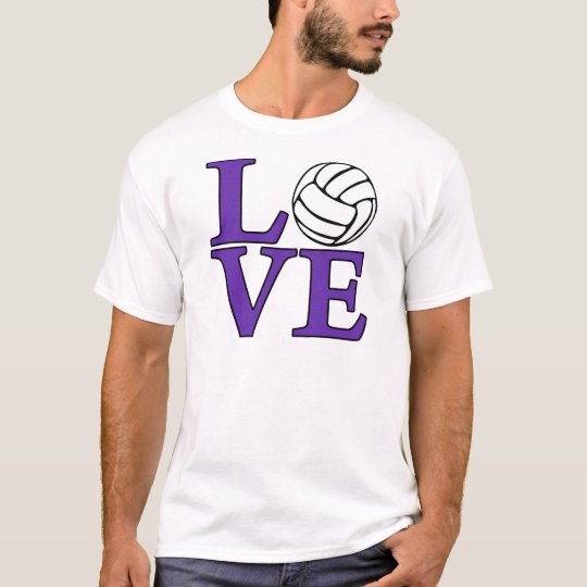 Volleyball LOVE, purple T-Shirt