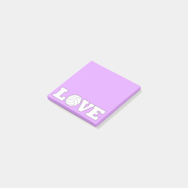 Volleyball LOVE Sports Coach or Player Desktop Post-it Notes (Angled)