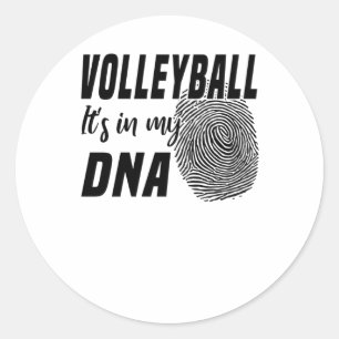 Volleyball Love Volleyball Players Passion Dna Classic Round Sticker