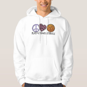 Volleyball Lover fun - Peace Love Volleyball Hoodie