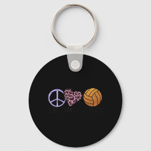 Volleyball Lover fun  Peace Love Volleyball  Keychain