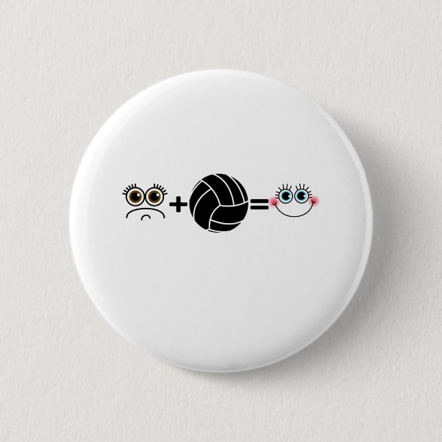 Volleyball Lover Happy Team Player Coach Button (Front)