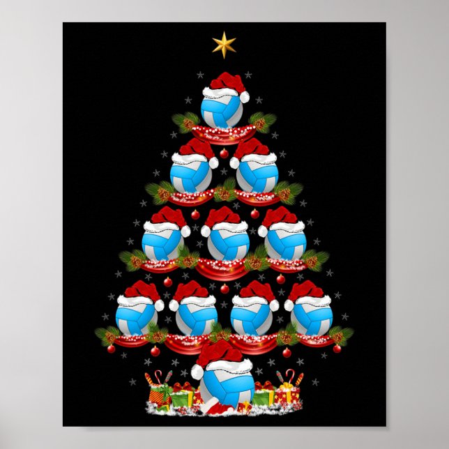Volleyball Lover Xmas Holiday Volleyball Christmas Poster (Front)