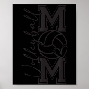 Volleyball Mama Mom Coquette Volleyball Bow Game D Poster