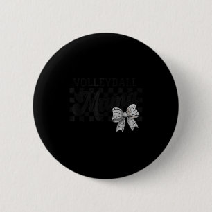 Volleyball Mama Mom Game Day Retro Volleyball Coqu Button