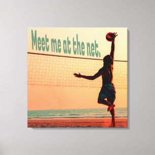 Volleyball Meet me At The Net Canvas Print