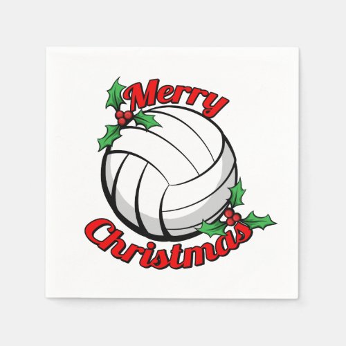 Volleyball Merry Christmas Napkins