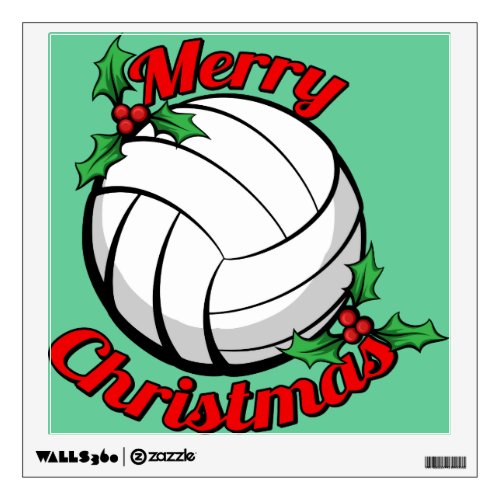 Volleyball  Merry Christmas Wall Sticker