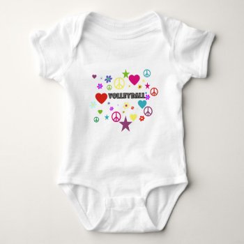 Volleyball Mixed Graphics Baby Bodysuit by PolkaDotTees at Zazzle