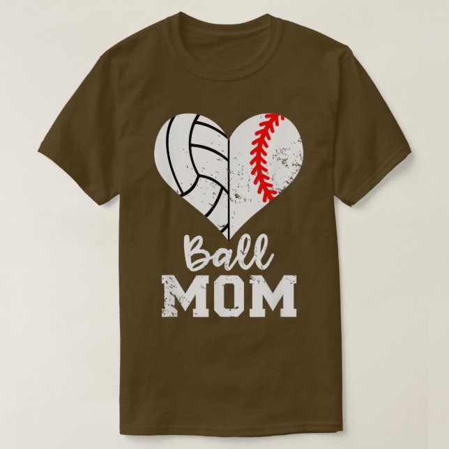 Volleyball Mom Baseball Volleyball Mothers Day Fun T-Shirt (Design Front)