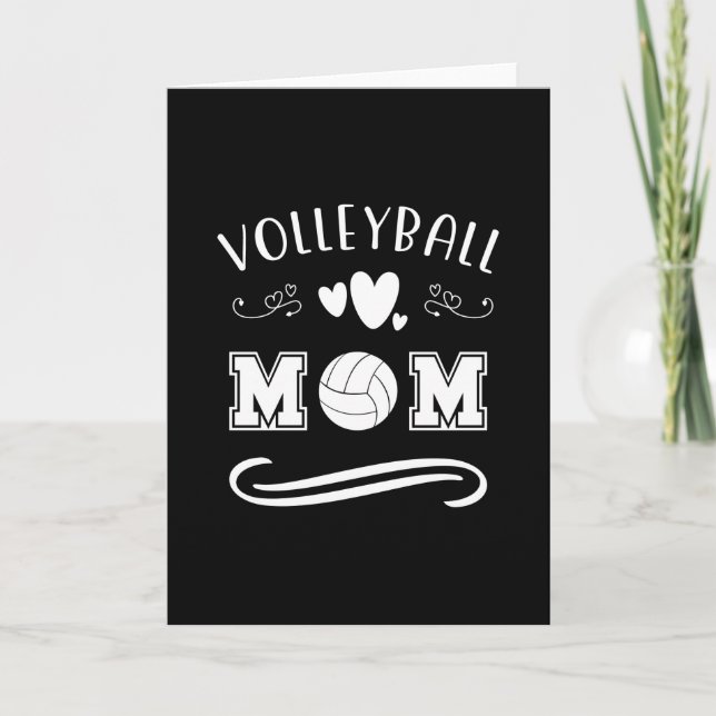 Volleyball Mom Black And White Typgraphy Text Card (Front)