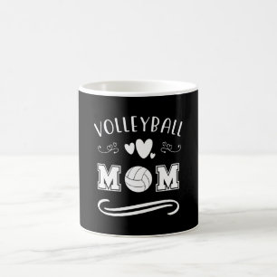 Volleyball Mom Black And White Typgraphy Text Coffee Mug