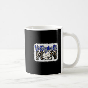 Volleyball Mom Blue Leopard 8 Coffee Mug