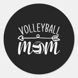 Volleyball Mom Classic Round Sticker