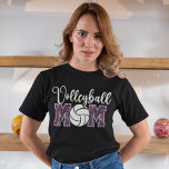 Volleyball Mom Cool Purple Text T-Shirt<br><div class="desc">Brilliant, white Purpura design with the phrase "VOLLEYBALL MOM", the typography has bright Purpura and white finish with a Volleyball ball in the center of the design. This design is ideal for volleyball-loving mothers and can be given on birthdays, christmas, Mother's Day, or on any occasion. Don't hesitate and get...</div>