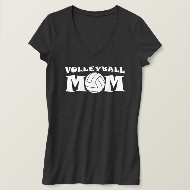 Volleyball Mom Custom Player Name and Number T-Shirt (Design Front)