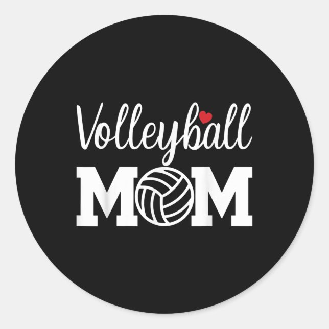 Volleyball Mom Cute Mom Life Volleyball Game Day C Classic Round Sticker (Front)