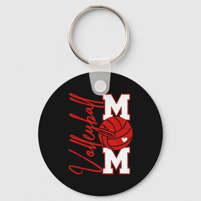 Volleyball Mom Game Day Mama Srts Volleyball Famil Keychain (Front)