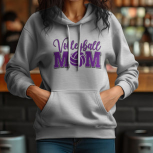 Volleyball Mom in Purple Hoodie